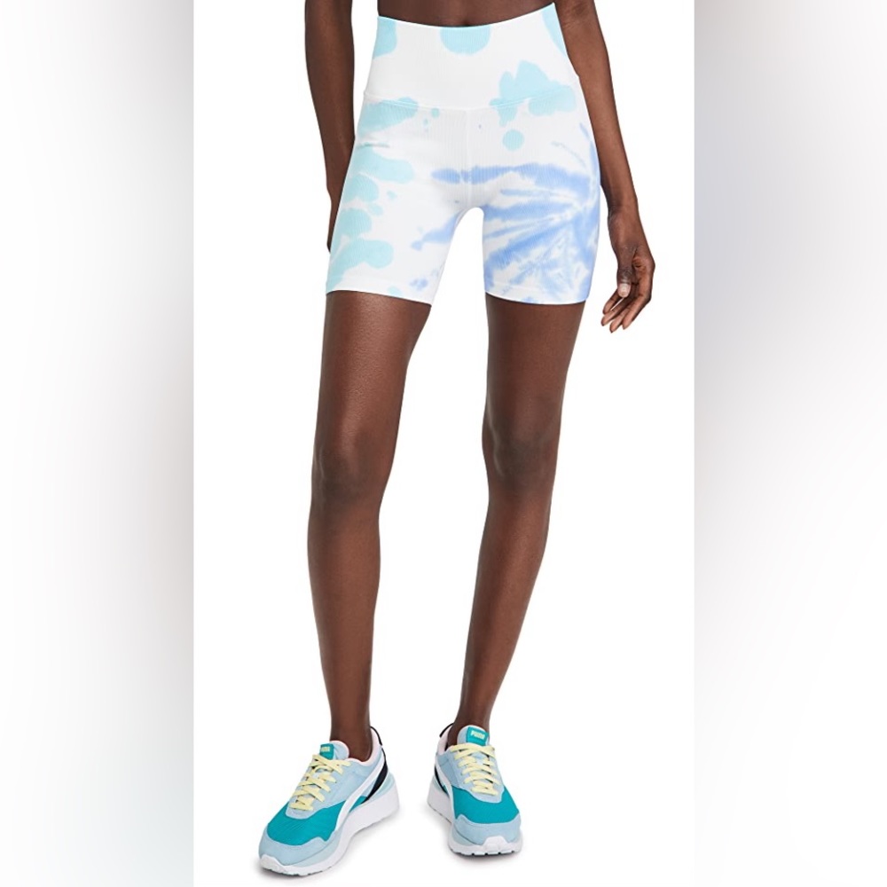 Spiritual Gangster Intent High Waist Biker Shorts - Aruba Tie Dye